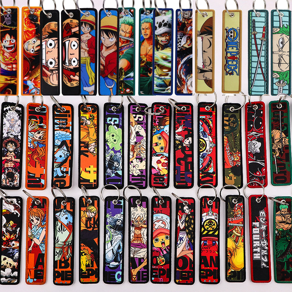 Car Accessories Japan - Anime One Piece Embroidery Key Fobs