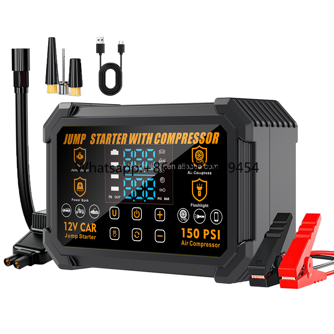 Portable Jump Starter - Portable 3000A Peak 22200mAh High Capacity