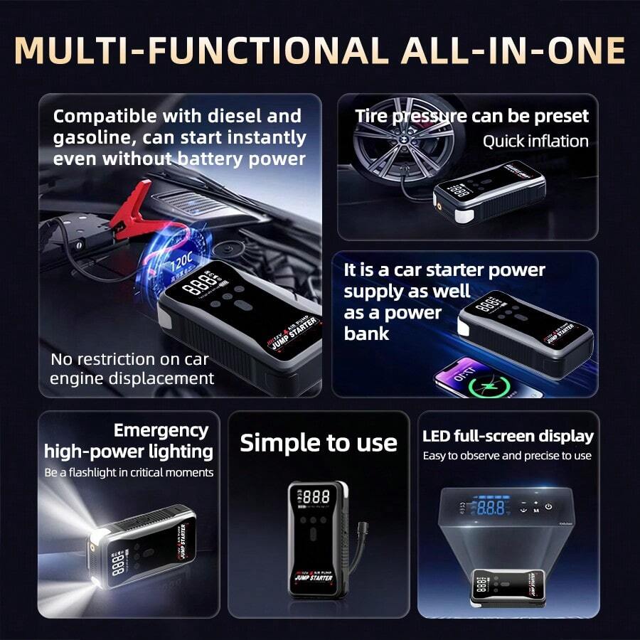 8000mAh Portable Car Jump Star – обзор и цена Portable Jump Starter