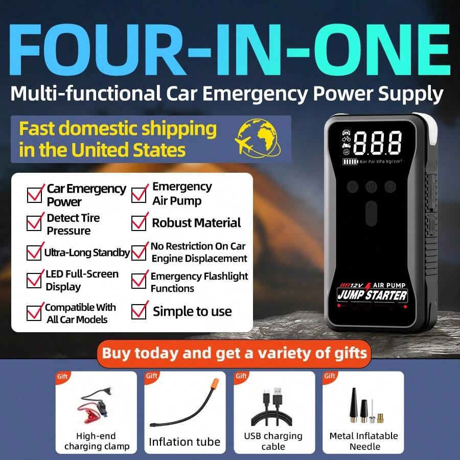 8000mAh Portable Car Jump Star – обзор и цена Portable Jump Starter