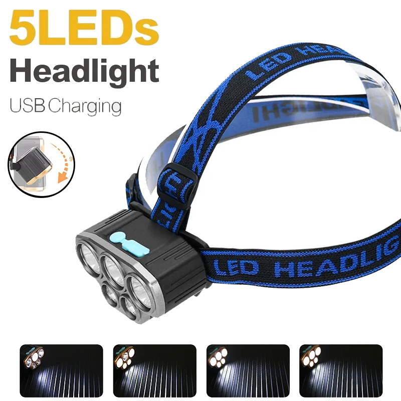 Rechargeable 5 LED Headlight U – обзор и цена Led Headlight Bulbs