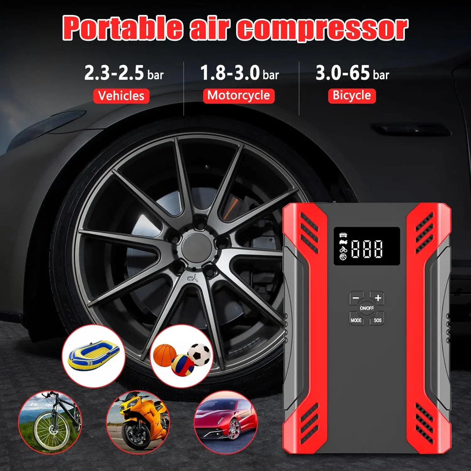 4-in-1 Multi-Function Car Jump – обзор и цена Portable Jump Starter