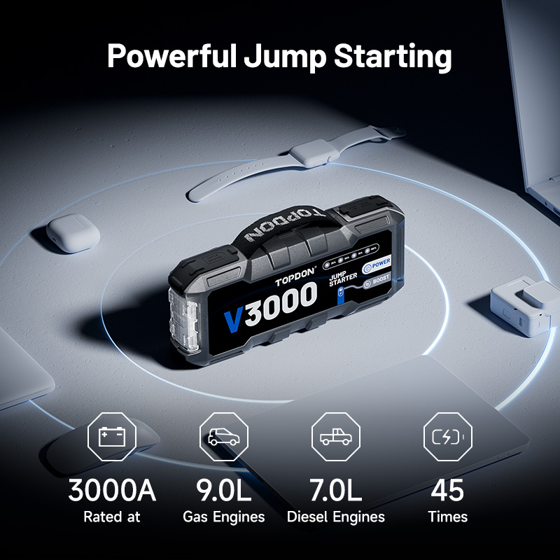 TOPDON V3000 3000A PD60W Bi-Di – обзор и цена Portable Jump Starter