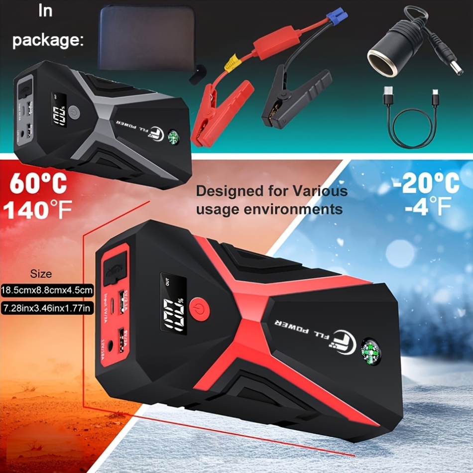 Portable Car Jump Starter Powe – обзор и цена Portable Jump Starter