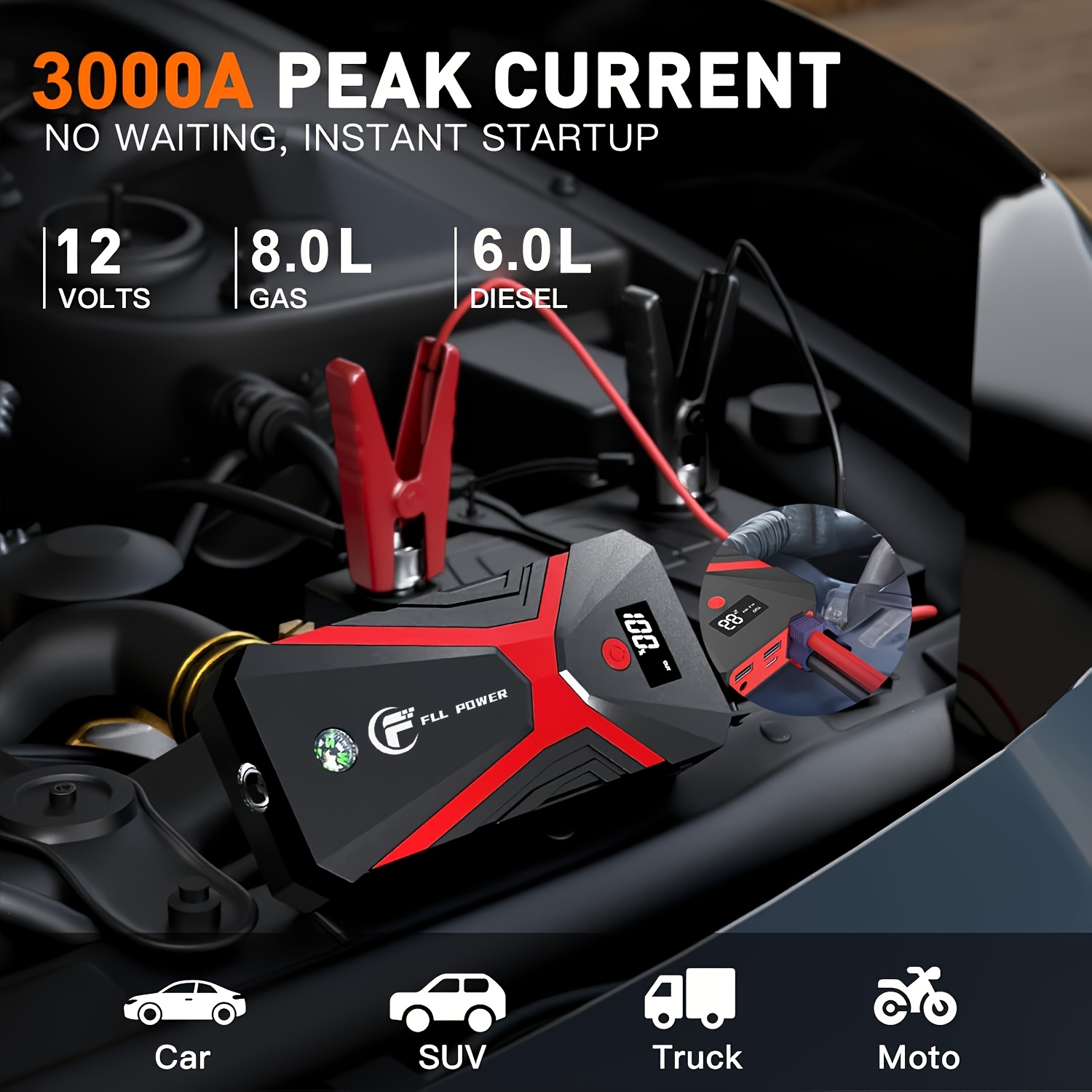 Portable Car Jump Starter Powe – обзор и цена Portable Jump Starter