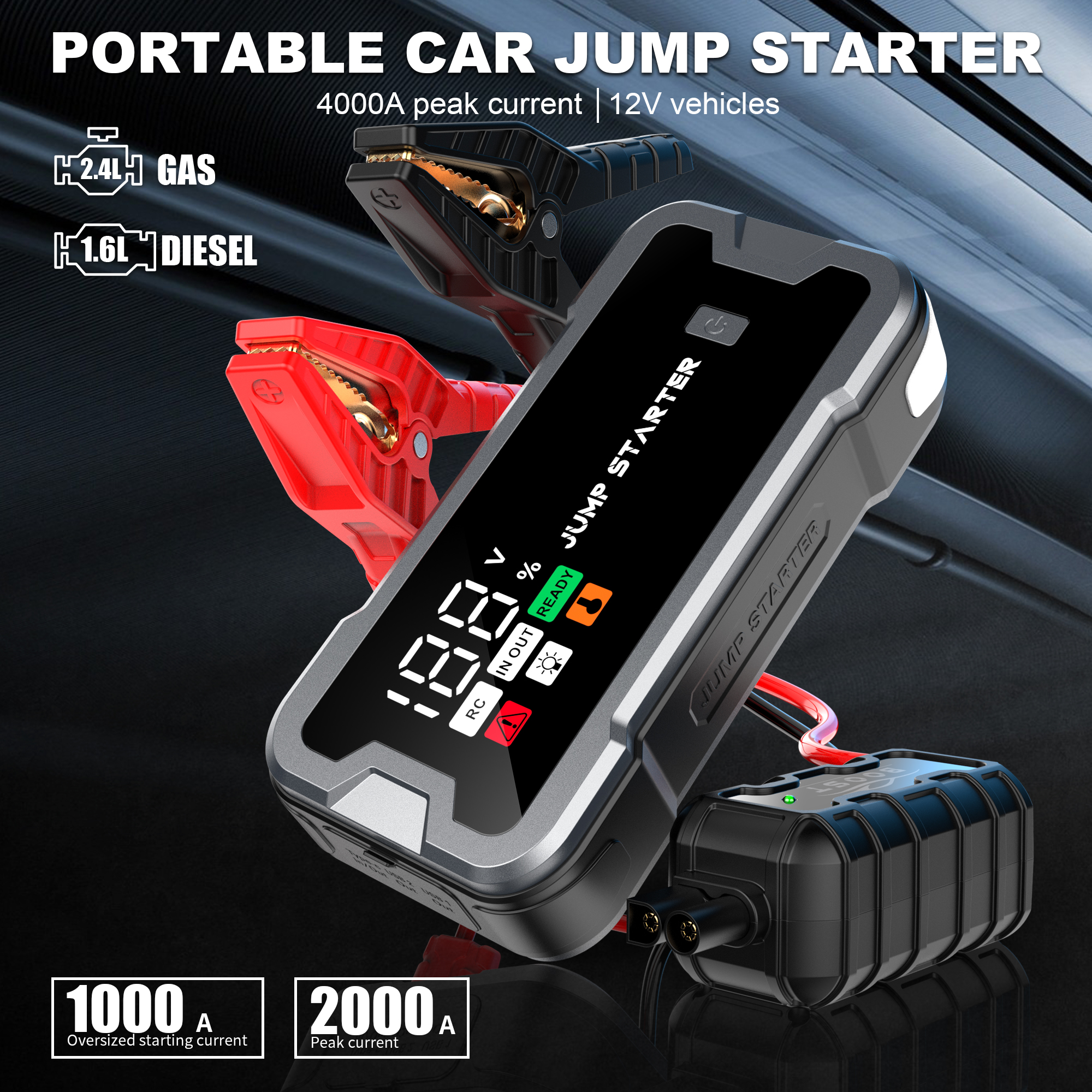 4000A Car Jump Starter ,Portab – обзор и цена Portable Jump Starter