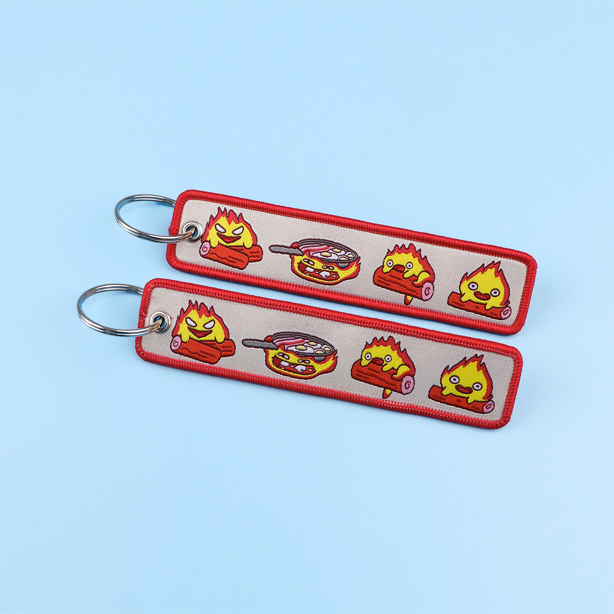 Anime Fire Embroidery Key Fobs – обзор и цена Car Accessories For Decoration