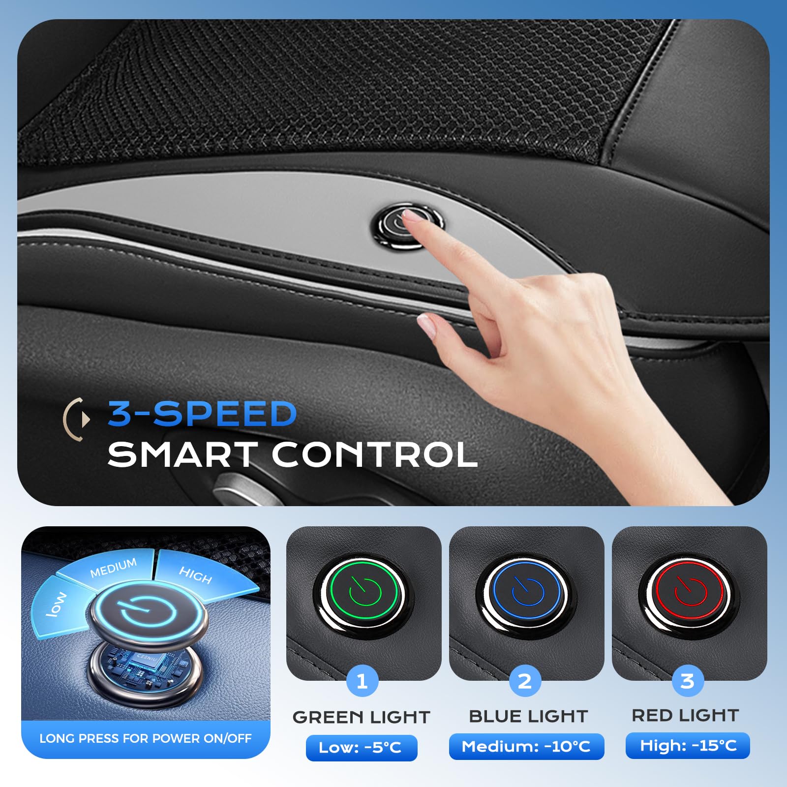 Cooling Car Seat Cover With 3- – обзор и цена Leather Car Seat Cover