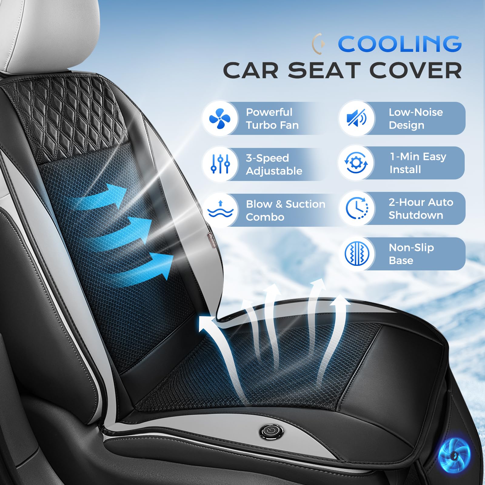 Cooling Car Seat Cover With 3- – обзор и цена Leather Car Seat Cover