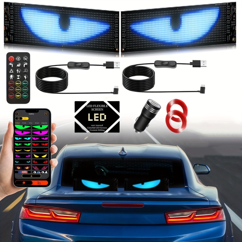 2pcs LED Matrix Panel Sign USB – обзор и цена Car Accessories For Decoration
