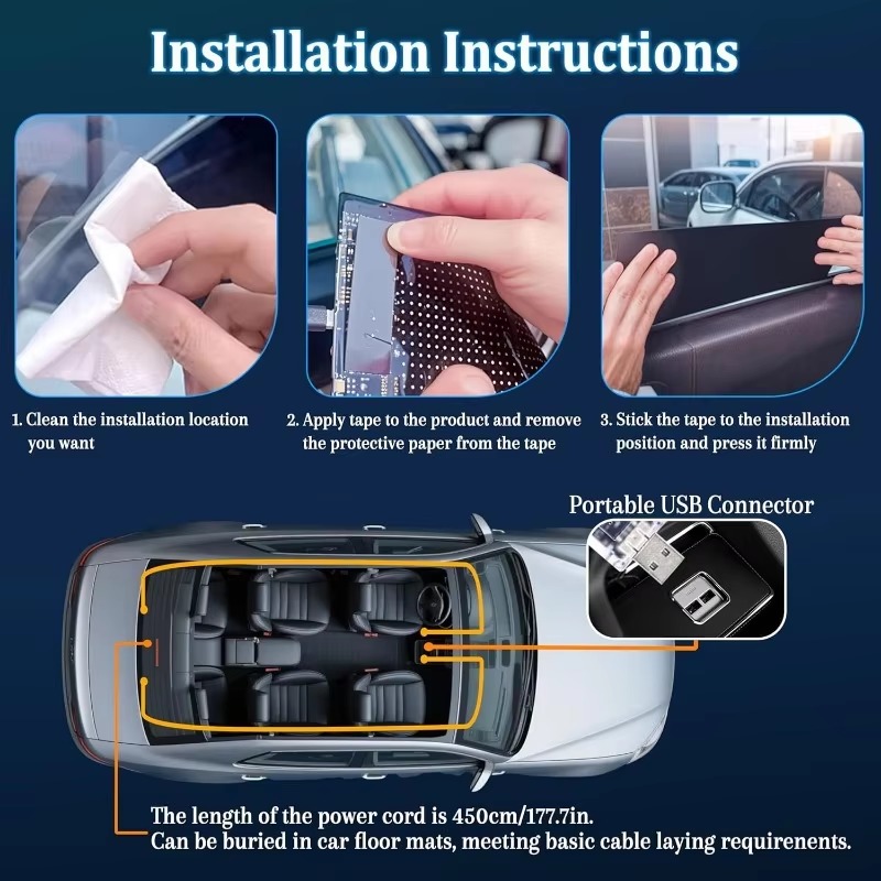 2pcs LED Matrix Panel Sign USB – обзор и цена Car Accessories For Decoration